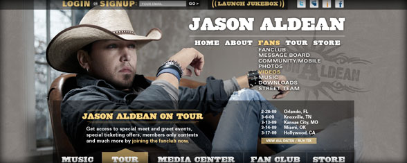 Jason Aldean Website Design