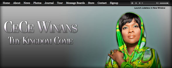 CeCe Winans Website Design and Development