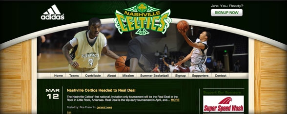 Nashville Celtics Website Design and Development
