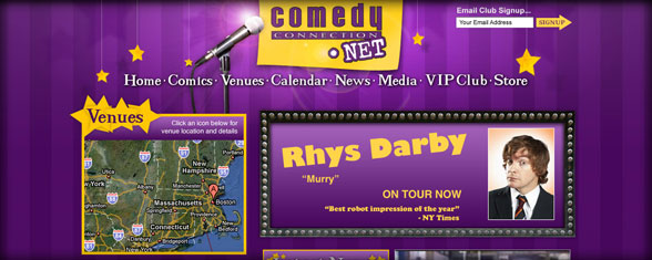 Comedy Connection Proposed Web Design