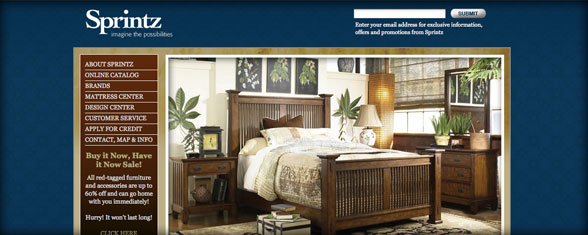 Sprintz Furniture Website Design